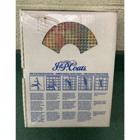 J.&P. Coats Latch Hook Christmas Quilt Kit New Vintage Sealed - Picture 10 of 12